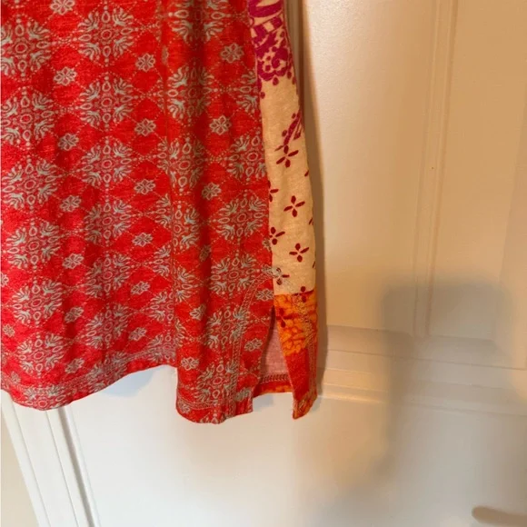 Sundance Sleeveless Patchwork Print Tank Top - Orange Multi - Picture 5 of 5